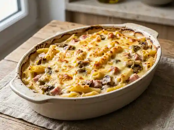 Penne fondantes au jambon et béchamel - Photo de présentation