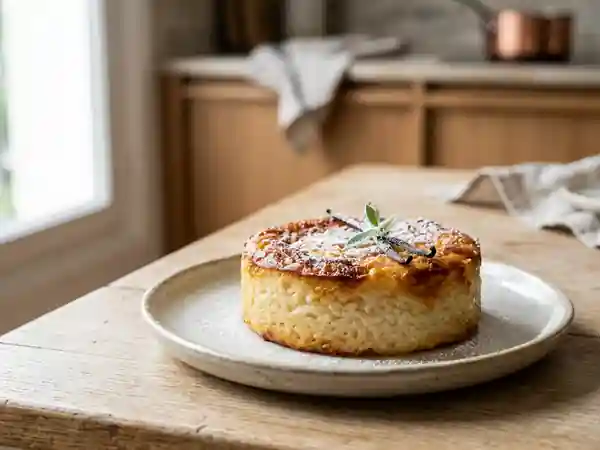 Gâteau de riz crémeux à la vanille - Photo de présentation