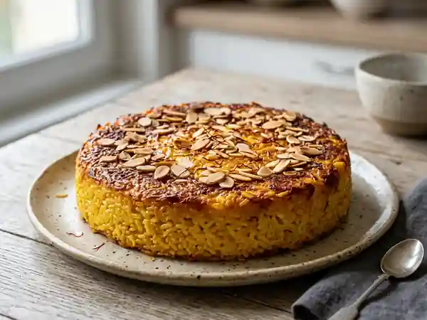 Gâteau de riz au safran indien : douceur parfumée et crémeuse - Photo de présentation