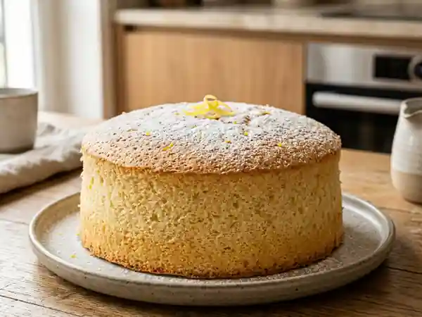 Gâteau de Savoie moelleux au zeste de citron frais - Photo de présentation