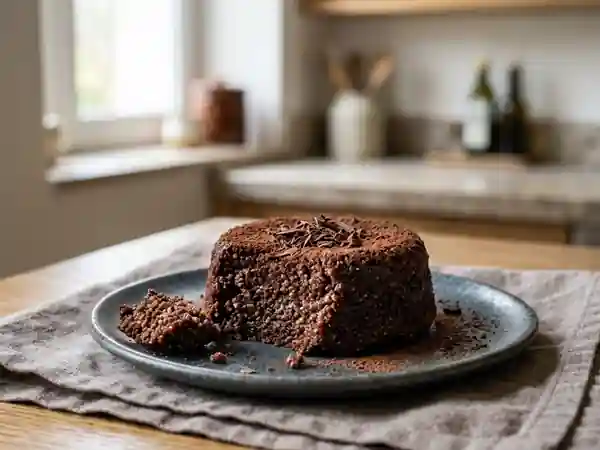 Gâteau de semoule au chocolat noir fondant et gourmand - Photo de présentation