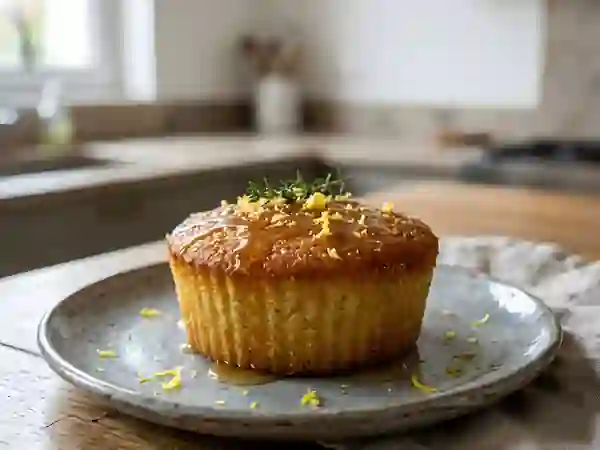 Gâteau de semoule au miel fondant et citronné - Photo de présentation
