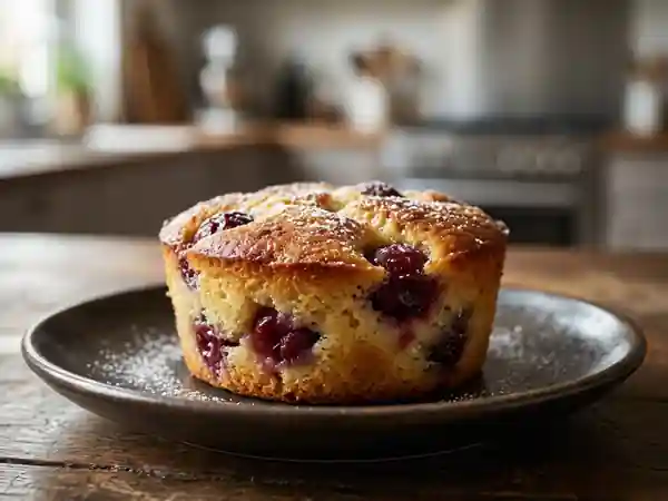 Gâteau de semoule aux griottes fondant et gourmand - Photo de présentation