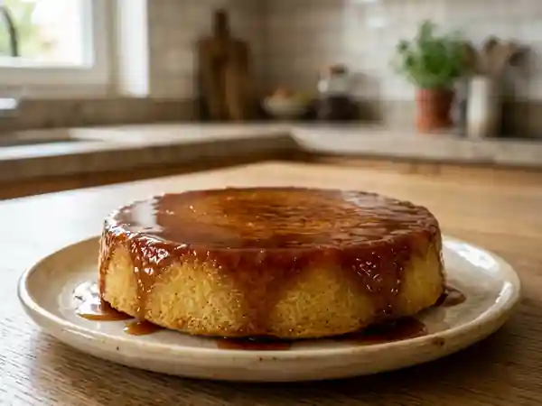 Gâteau de semoule fondant au caramel blond - Photo de présentation