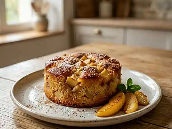 Gâteau de semoule fondant aux pommes - Photo de présentation