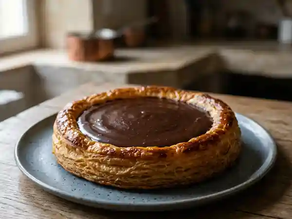 Gâteau feuilleté au chocolat fondant et croustillant - Photo de présentation