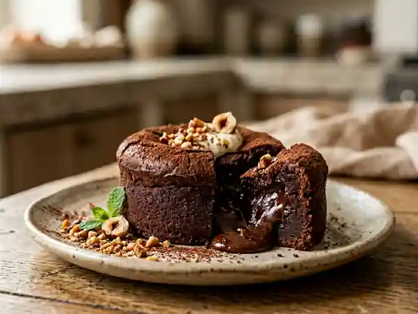 Fondant intense cacao et cœur praliné - Photo de présentation