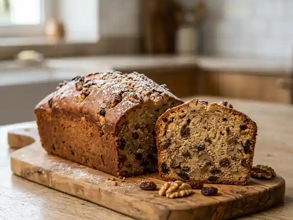 Gâteau Fondant aux Noix et Raisins Parfumés - Photo de présentation