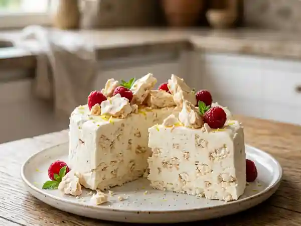 Gâteau glacé craquant à la meringue - Photo de présentation