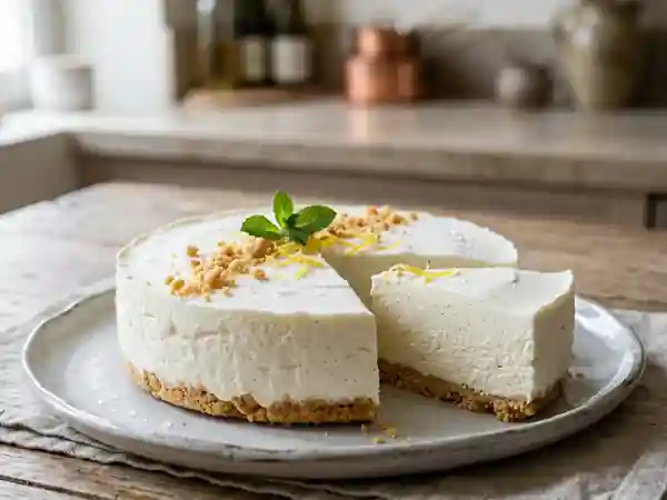 Gâteau glacé fondant au fromage blanc - Photo de présentation