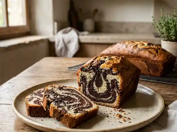 Gâteau jaspé au chocolat fondant et moelleux - Photo de présentation