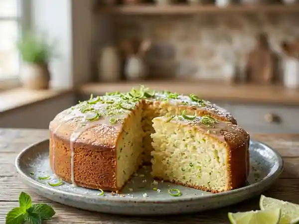 Gâteau léger au citron vert moelleux et frais - Photo de présentation