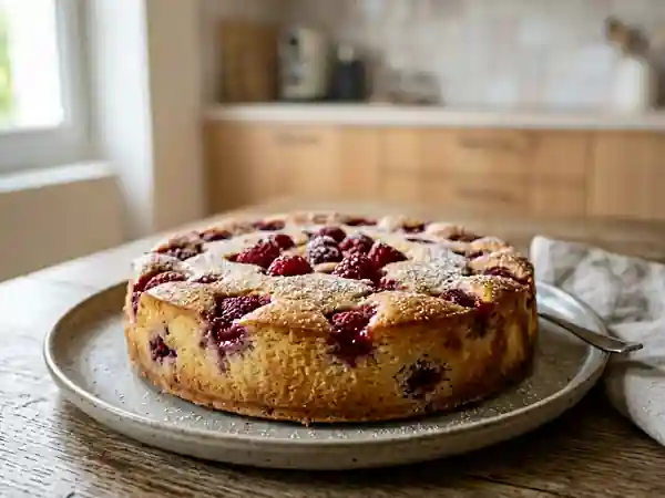 Fondant aérien fromage blanc et framboises - Photo de présentation