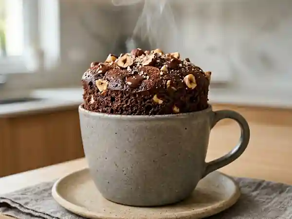 Moelleux express choco-noisettes au micro-ondes - Photo de présentation