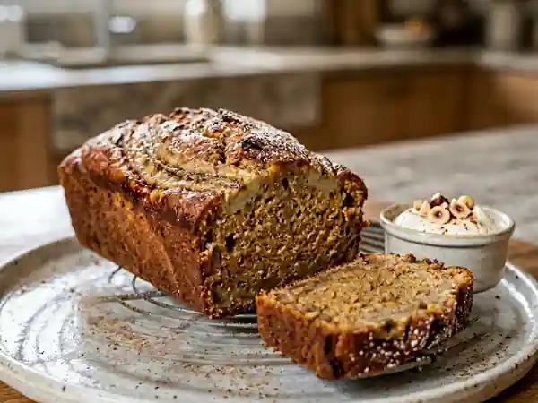 Gâteau moelleux à la banane et aux épices douces - Photo de présentation