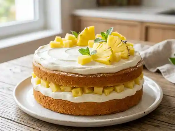 Gâteau Moelleux Ananas et Chantilly - Photo de présentation
