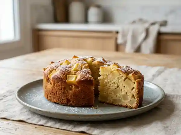 Gâteau moelleux à la pomme ultra facile pour une personne - Photo de présentation