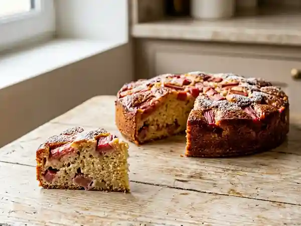 Gâteau Moelleux à la Rhubarbe Acidulée - Photo de présentation