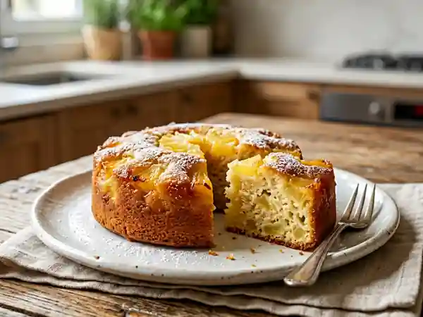 Gâteau moelleux à l'ananas express pour une personne - Photo de présentation