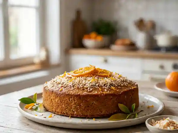 Moelleux fondant orange et noix de coco - Photo de présentation
