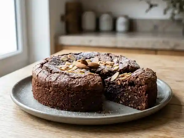 Gâteau moelleux au chocolat et aux amandes - Photo de présentation