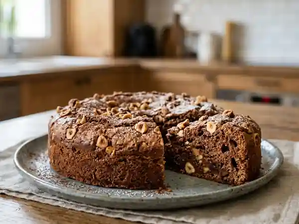 Gâteau moelleux au chocolat et noisettes : recette gourmande et facile - Photo de présentation