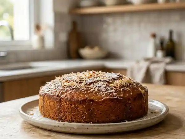 Gâteau moelleux au rhum et noix de coco - Photo de présentation