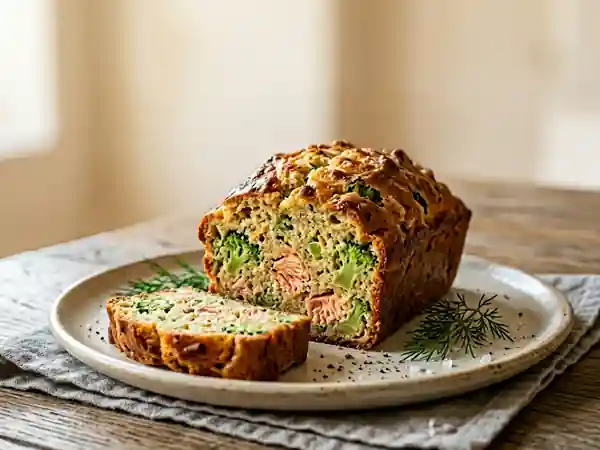 Cake fondant au saumon frais et brocoli - Photo de présentation