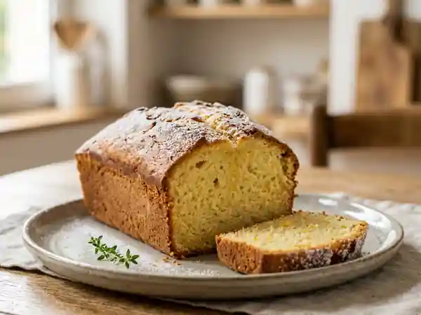 Gâteau au vin blanc moelleux et citronné - Photo de présentation