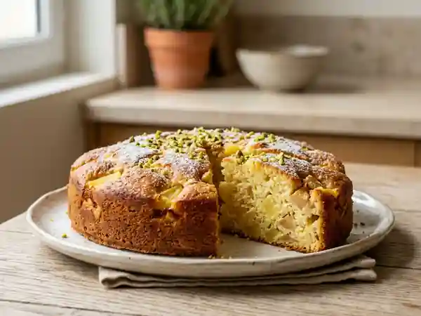 Gâteau moelleux au yaourt, ananas et pommes : dessert fruité et facile - Photo de présentation