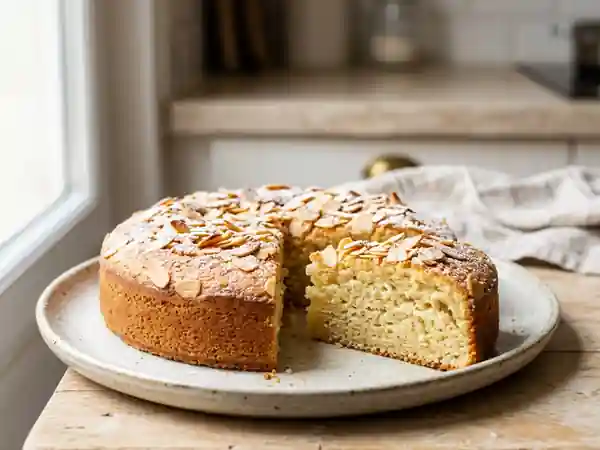Gâteau moelleux aux amandes sans gluten, sans lait et sans soja - Photo de présentation