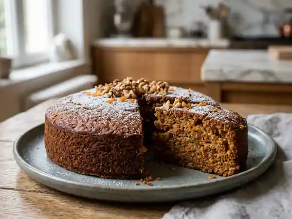 Gâteau moelleux aux carottes à la norvégienne : recette traditionnelle facile - Photo de présentation