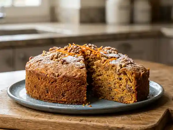 Gâteau moelleux aux carottes et gingembre à l'anglaise - Photo de présentation