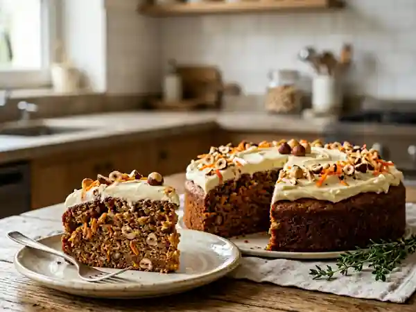 Gâteau moelleux aux carottes et noisettes, recette facile et gourmande - Photo de présentation