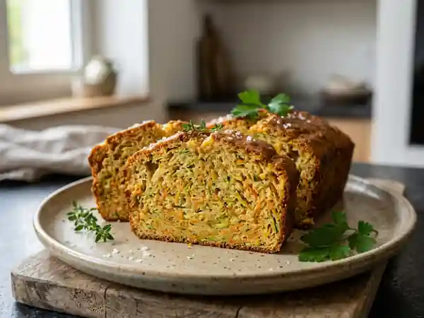 Gâteau moelleux aux deux légumes : carotte et courgette - Photo de présentation