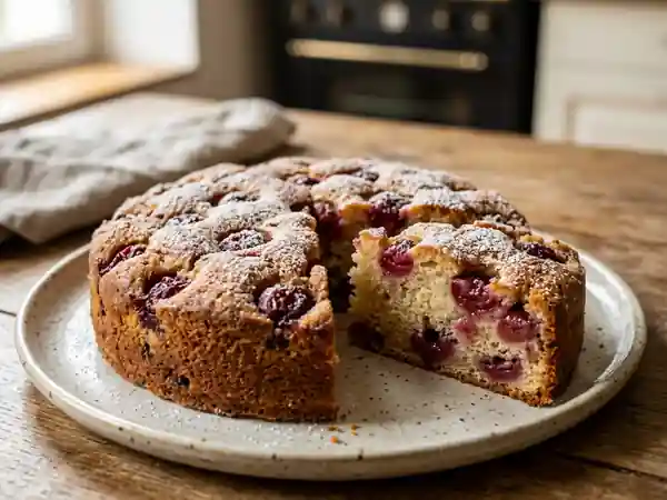 Gâteau moelleux aux griottes fraîches - Photo de présentation