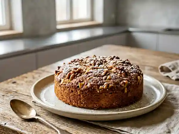 Gâteau aux noix fondant et croquant - Photo de présentation