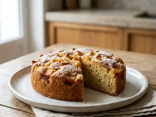 Gâteau moelleux aux pommes ultra rapide pour une personne - Photo de présentation