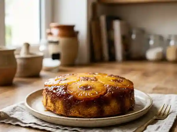 Gâteau fondant ananas caramélisé au rhum - Photo de présentation