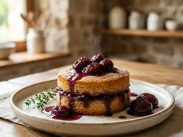 Gâteau de semoule fondant aux quetsches - Photo de présentation