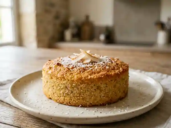 Gâteau de semoule fondant à la noix de coco - Photo de présentation