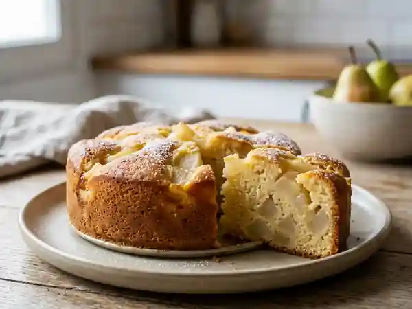 Gâteau fondant aux poires et vanille - Photo de présentation