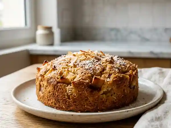 Gâteau moelleux pommes et noix de coco : recette facile et gourmande - Photo de présentation