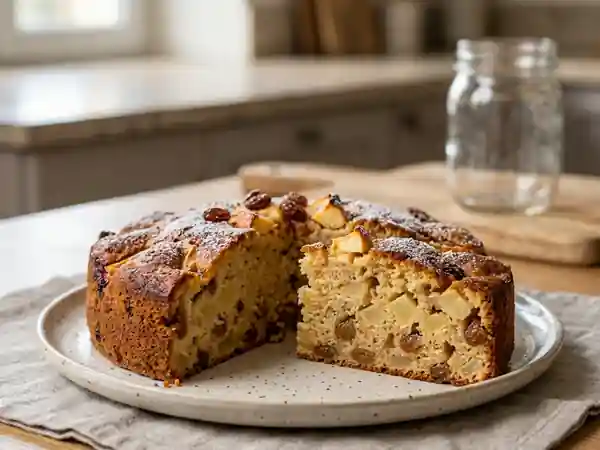 Gâteau moelleux pommes et raisins secs : recette facile et gourmande - Photo de présentation