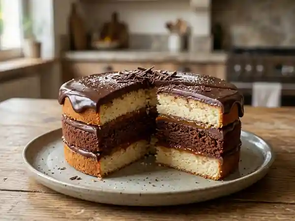 Gâteau napolitain moelleux vanille-chocolat - Photo de présentation