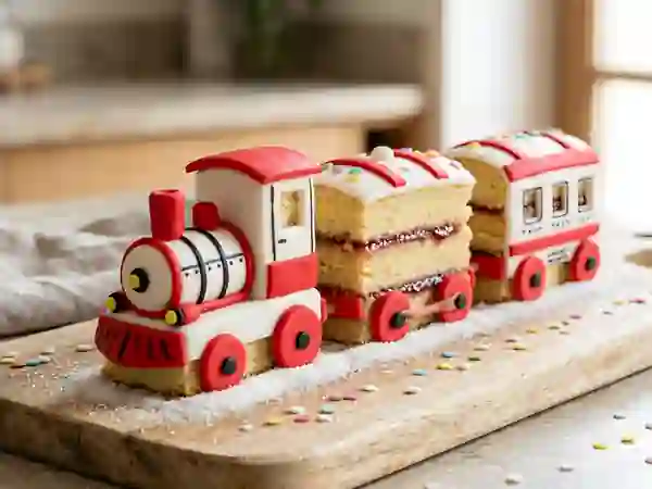 Gâteau Petit Train Vanille-Fraise - Photo de présentation
