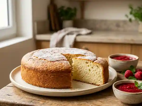 Gâteau rapide et moelleux au fromage blanc pour une personne - Photo de présentation