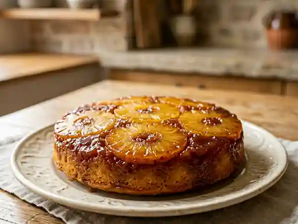 Gâteau renversé à l'ananas caramélisé - Photo de présentation