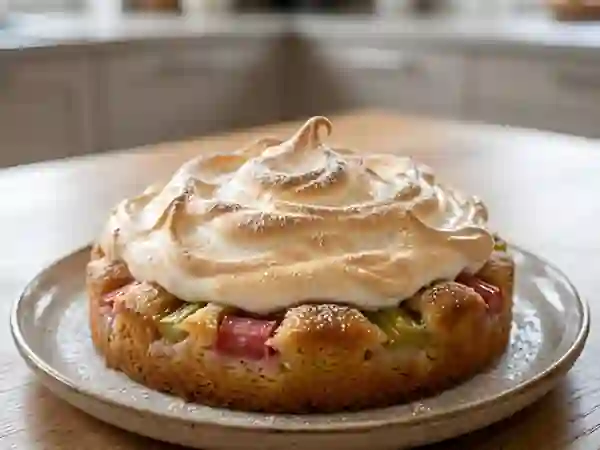 Gâteau Rhubarbe et Meringue Nuageuse - Photo de présentation