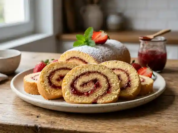 Roulé moelleux à la fraise - Photo de présentation